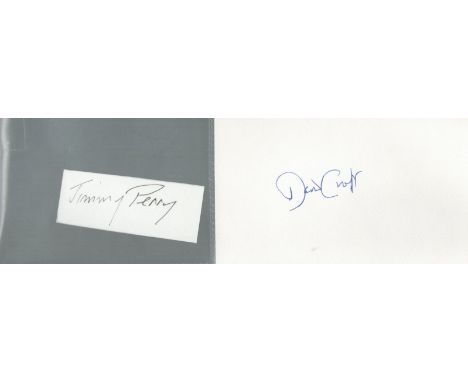 Jimmy Perry and David Croft signature pieces, English script writers and actors, devised and co-wrote the BBC sitcoms Dad's A