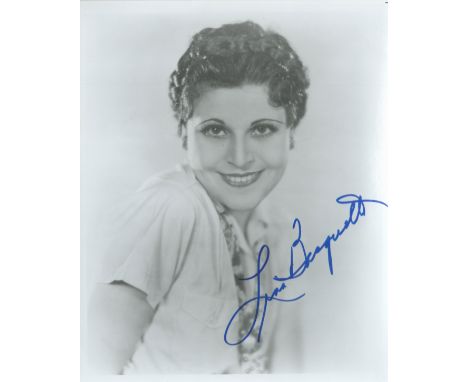 Actress Lisa Basquette signed 10 x 8 inch b/w portrait photo. Good condition. All autographs come with a Certificate of Authe