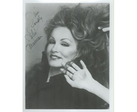 Actress Julie Newmar signed 10 x 8 b/w portrait photo. Good condition. All autographs come with a Certificate of Authenticity