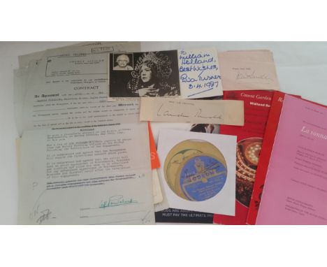 ENTERTAINMENT, signed selection, inc. letters, programme, leaflets etc; 10 Historic Record Society labels autographed by Leon