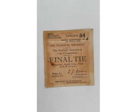 FOOTBALL, ticket for 1928 FA Cup Final, Blackburn Rovers v Huddersfield Town. G