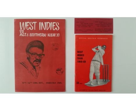 CRICKET, West Indies to Australia, inc. scarce full unused ticket for the New South Wales v West Indies tour match at the Syd
