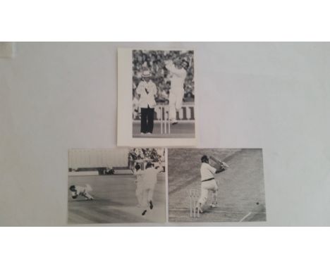 CRICKET, press photos, England v Australia 1981, showing Marsh dropping Boycott off Lillee &amp; Dennis Lillee bowling, both 