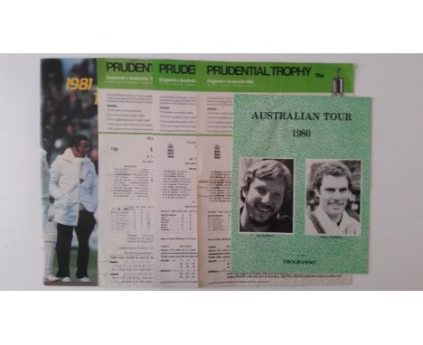 CRICKET, England v Australia selection, 1980 &amp; 1981, inc. scorecards, tickets, postcards, tour brochure; Lord's Centenary