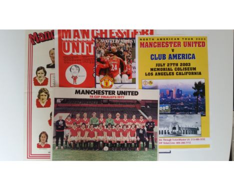 FOOTBALL, Manchester United posters, inc. v Club America, 27th July 2003 (2 different), 1975/6 &amp; 1976/7 (both by Manchest