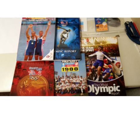 OLYMPICS, selection, inc. official BOA Reports (6), Lillehammer, Beijing, Seoul, Athens, Atlanta &amp; Sydney; magazine, tick