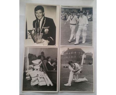 CRICKET, press photos, Australia to England, 1968, four very good 10 x 8's showing Les Joslin and Ian Redpath in the lobby of