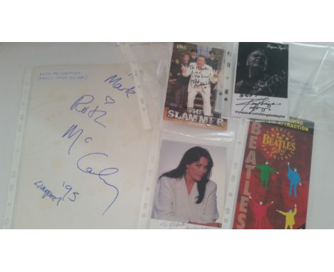 POP MUSIC, The Beatles signed selection, inc. Kate Robbins, Ted Robbins (both postcards), Burton Cummings (Ringo band leaflet