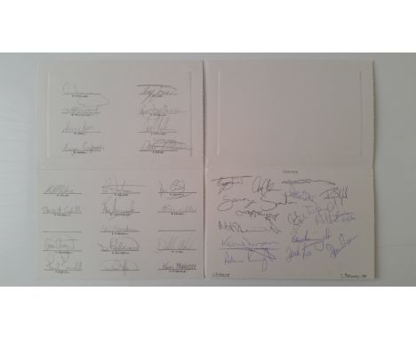 RUGBY UNION, signed team cards, Scotland, v Ireland 1995 &amp; Canada 1995, 36 signatures inc. Gavin Hastings, Gregor Townsen