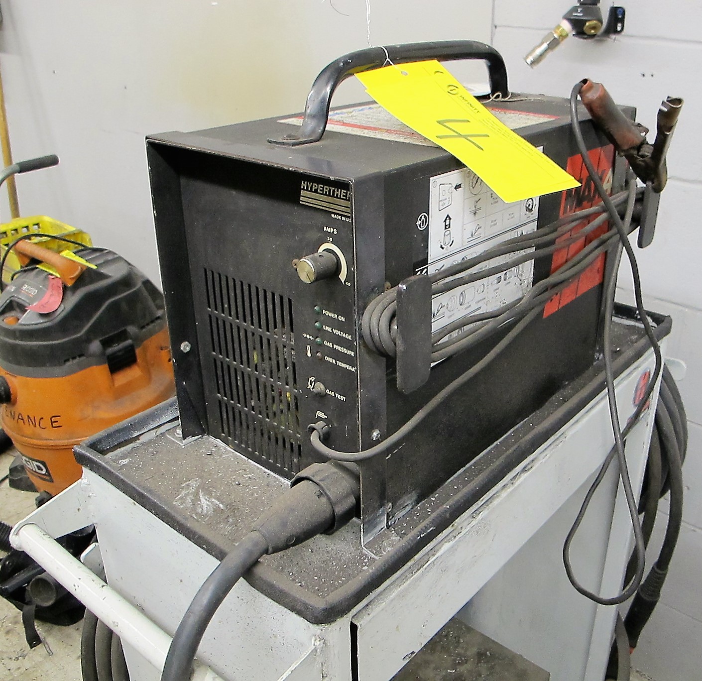 HYPERTHERM MAX 43 PLASMA CUTTER W/CART, CABLES, AND REX MANUFACTURING