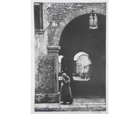 Sydney Lee (1866-1949)
A collection of two aquatints, a lithograph and two rural views in watercolour, pen and ink.  All sign