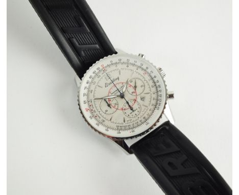 A Gentleman's Breitling Stainless Steel Navitimer- Montbrillant Automatic Chronograph Chronometer wristwatch, the circular si