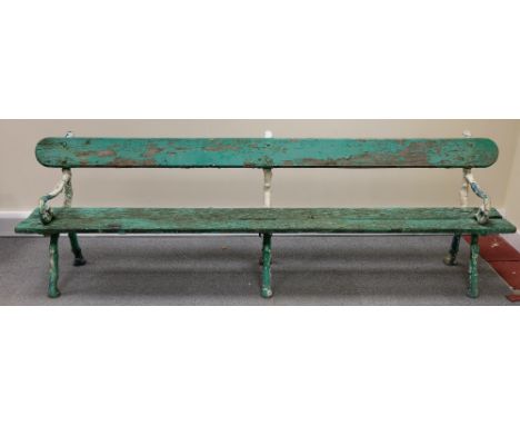 Victorian rustic log six seater garden bench, length 275cm