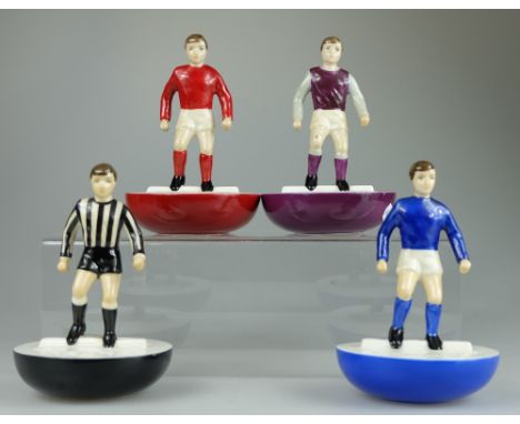 Royal Doulton figures Subbuteo Players  MCL12 White and Black Stripes,, MCL12 Blue and MCL12 Red with White shorts, MCL12 Bla