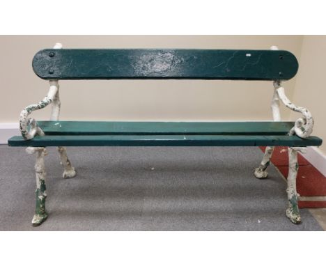 Victorian rustic log three seater garden bench, length 153cm