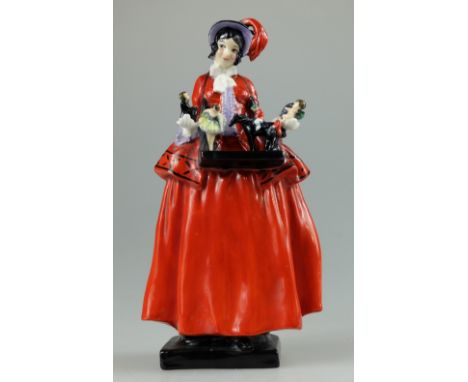 Royal Doulton figure of lady street seller selling toys, The Sketch Girl, height 19cm, impressed date 1924