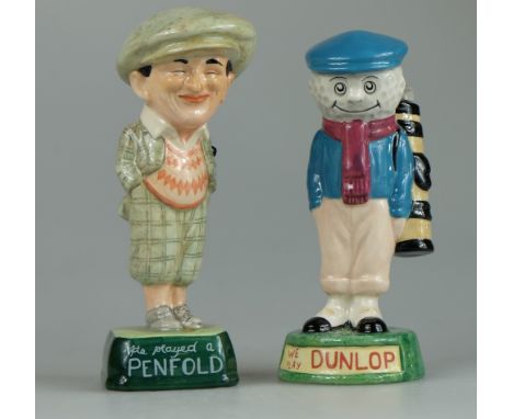 Royal Doulton Advertising Figures- Penfold Golfer MCL1 and Dunlop Caddie MCL2 (2)