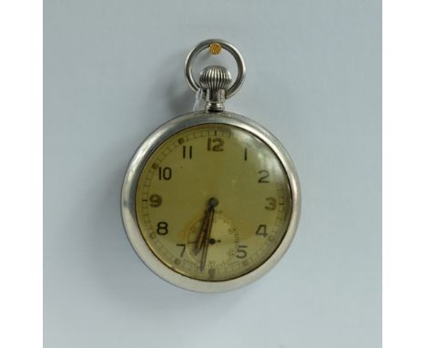 Military pocket watch marked to the back with broad arrow G.S.T.P J1221 , in good working order