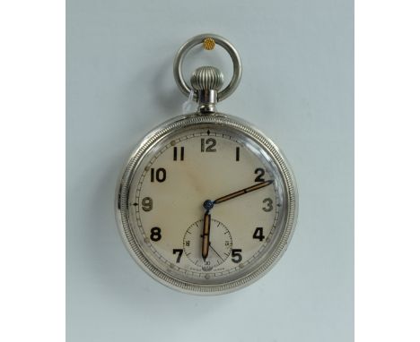 Military pocket watch marked to the back with broad arrow GS/TP 198079, in good working order