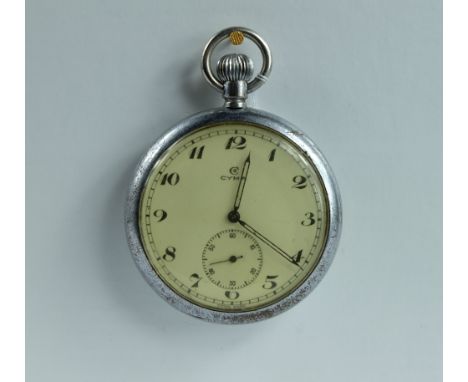 Cyma Military pocket watch marked to the back with broad arrow G S M9449 , in good working order