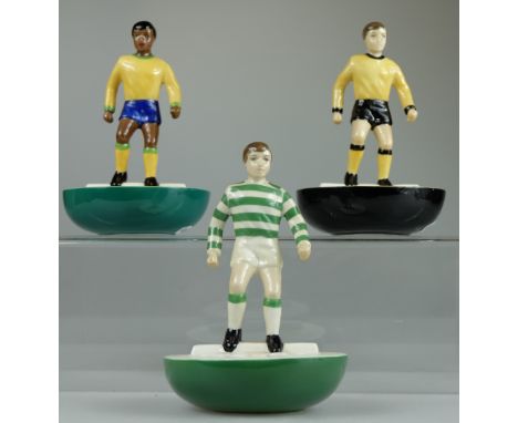 Royal Doulton figures Subbuteo Players  MCL12 Yellow and Black, MCL12 Green on White hoops and MCL12 Yellow with Blue Shorts 