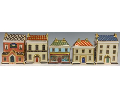 A Royal Crown Derby model, The Ram Public House, first quality; others, Georgian Town House, first quality; The Toy Box, firs