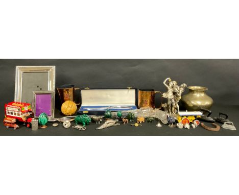 Boxes and Objects - a Continental pocket or fob touch lighter; an enamel and bronze model, of a guineafowl, 6.5cm high; other