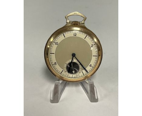 A 9ct gold cased pocket watch, silver dial, Arabic numerals, subsidiary seconds, 16 jewel Breguet HSPG stem wind movement, se