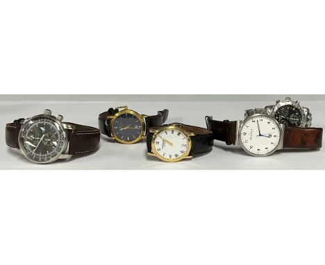 Watches - Tissot Chronograph stainless steel wristwatch, others Zeppelin 100 Jahre, Skagen, Raymond Weil, Maurice Lacroix all