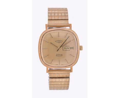 Rotary, 9 carat gold wrist watch, hallmarked London 1976 Movement: Cal. ETA 2836, automatic, 25 jewels   Case: 9 carat gold c