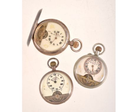 Hebdomas,   Silver full hunter keyless wind pocket watch, no. 832403, import mark for London 1919   Movement: Full plate, lev