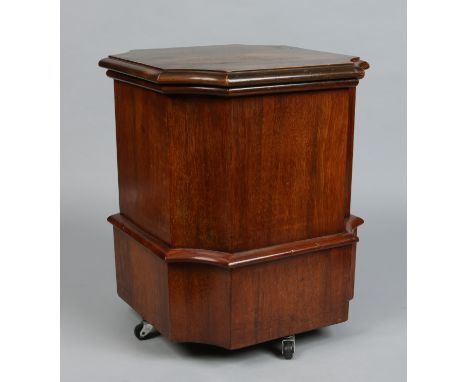 A Victorian mahogany commode with pottery liner, 49cm.