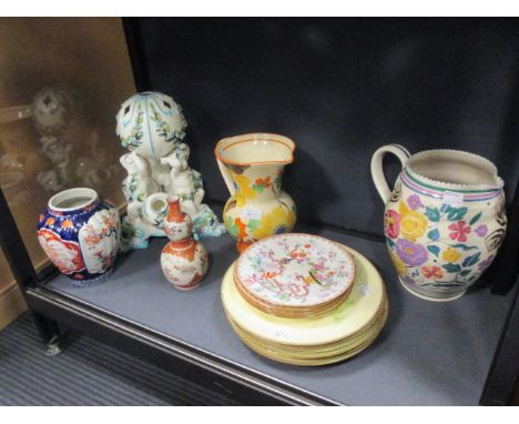A Poole pottery jug and other ceramics  