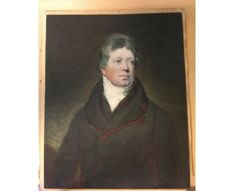 W Davison (British, 19th Century) Portrait of James Chapman (1762-1842), head and shoulders, wearing a great coat inscribed o