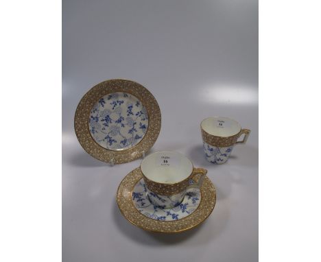 A part tea service, comprising four trembleuse cups and six saucers and side plates  