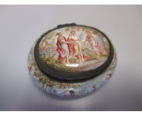 An 18th century enamel patch box - restored  