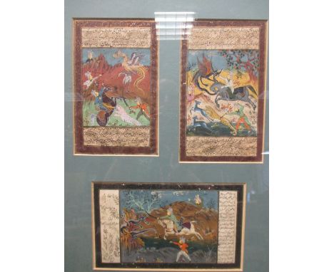 Two frames of Indian miniatures (2) Condition: First one (portrait format) - several little insect holes and some chips to th