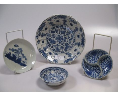 A Kangxi and three other Chinese blue and white wares  