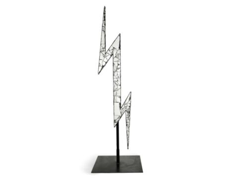 Andrew Logan (British, born 1945)The 'Ace' Shopfront Lightning Bolt Sculpture, 1970smirrored glass on metal plinth, signed by