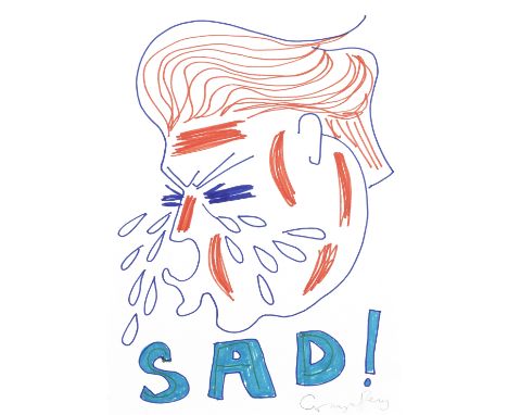 Grayson Perry (British, born 1960)SAD!, 2017 signed 'Grayson Perry' (lower right)felt-tip pen on paper, unframed30 x 21cm (11