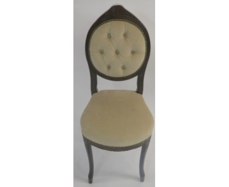 A mahogany button back parlour chair Condition Report: Available upon request