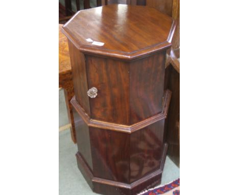 A late Victorian mahogany octagonal commode, 80cm high, 43cm wide and 43cm deep Condition Report: Available upon request