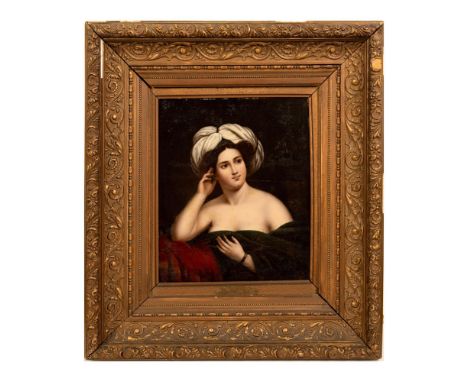 Splendid original oil painting on alloy made in a Neo-Classical style reminiscent of the precision of the Orientalist artwork