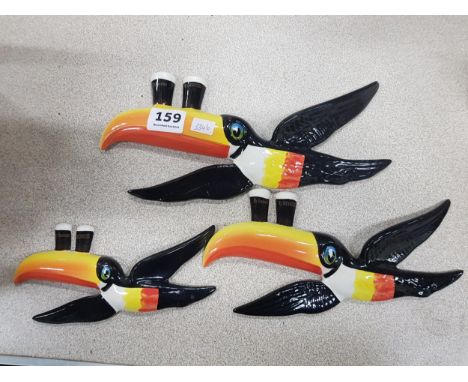 3 CARLTONWARE GUINNESS TOUCANS 