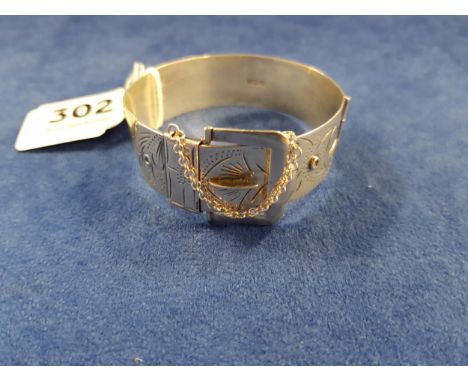 VINTAGE SILVER BUCKLE BANGLE 