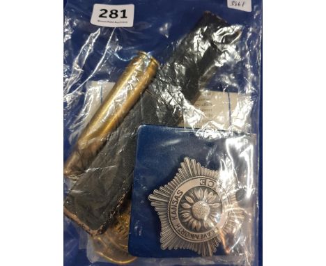 BOXED HAMBURG BROSON VINTAGE RAZOR, SHELL CARTRIDGE AND ASSORTED SHERIFF BADGES 