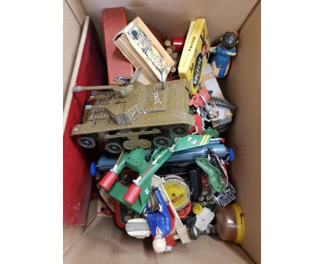 LARGE BOX OF VINTAGE TOYS AND GAMES 