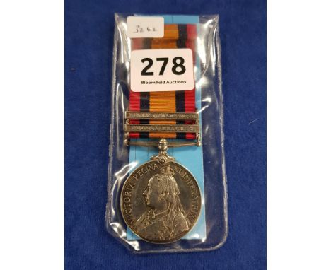 QUEEN SOUTH AFRICA MEDAL 2 CLASPS - LADYSMITH &amp; TUGELA HEIGHTS TO 5897 PRIVATE T.DIXON DURHAM LIGHT INFANTRY 