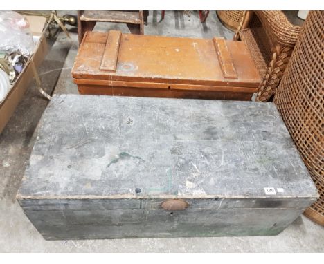 2 LARGE WOODEN TRUNKS &amp; TOOL CONTENTS 