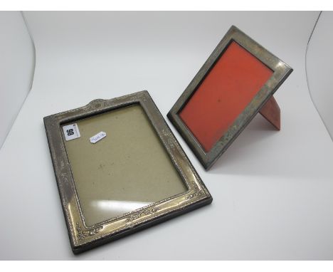 A Hallmarked Silver Mounted Rectangular Photograph Frame, G&amp;CLd, Birmingham 1912, (lacking easel back) overall height 23.